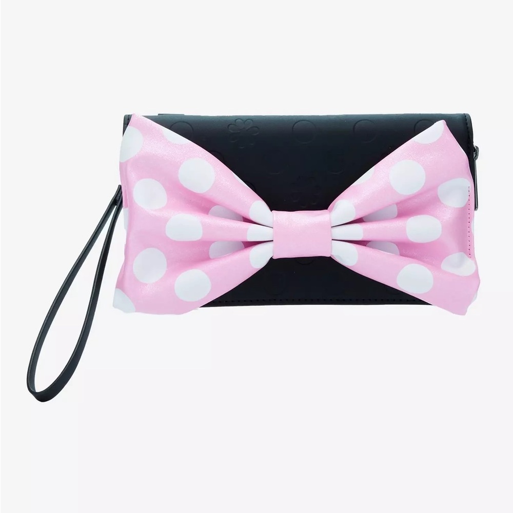 Loungefly Disney Minnie Mouse Pink Flower Polka Dot Crossbody Bag NWT